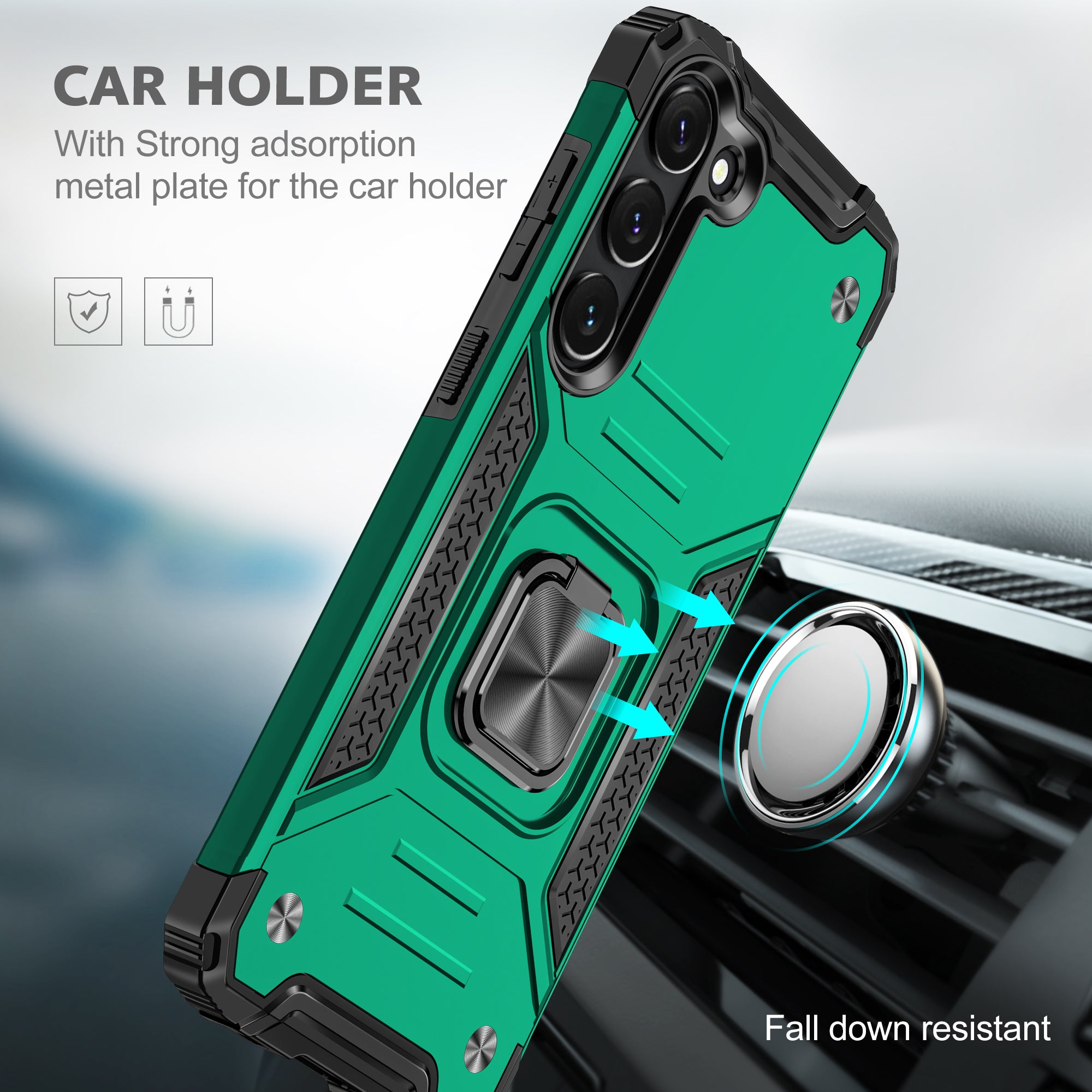 Ring Kickstand Phone Case for Samsung Galaxy S23 Car Mount Metal Sheet Phone Cover Ring Kickstand Phone Case for Samsung Galaxy S23 Car Mount Metal Sheet Phone Cover